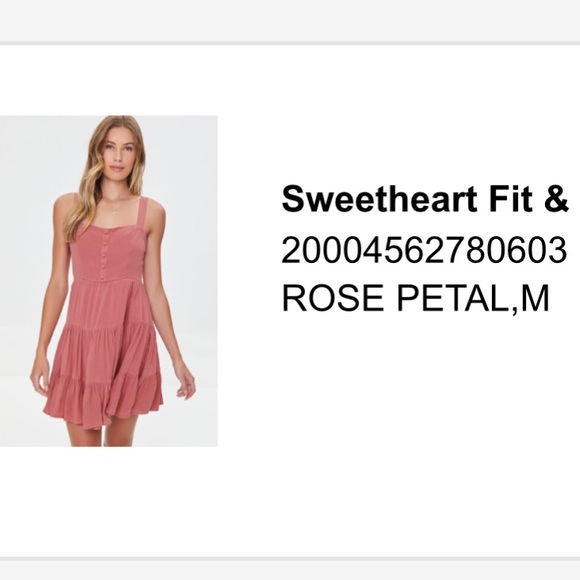 Forever 21 Sweetheart Fit & Flare Mini Dress in Rose Petal Pink Size Medium - Picture 6 of 16